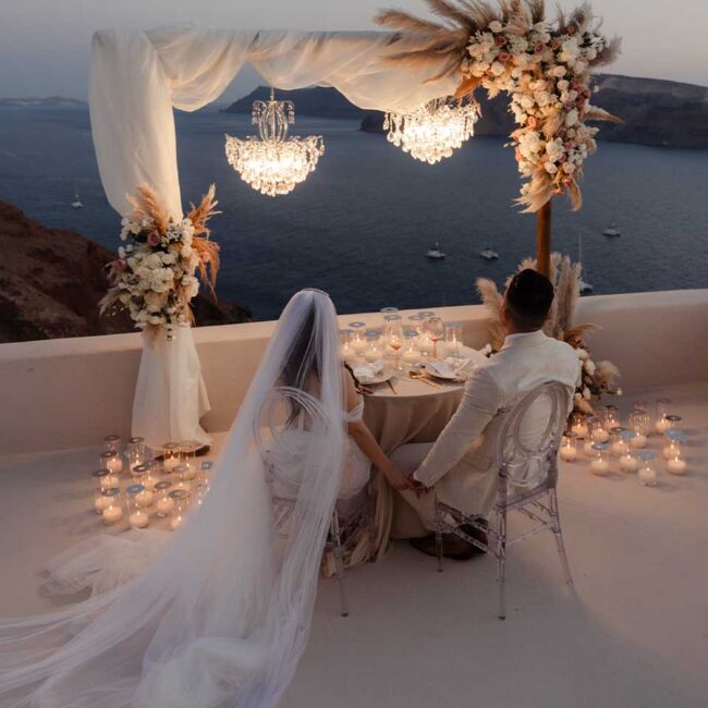 Love Cave Venue overlooking the Santorini caldera