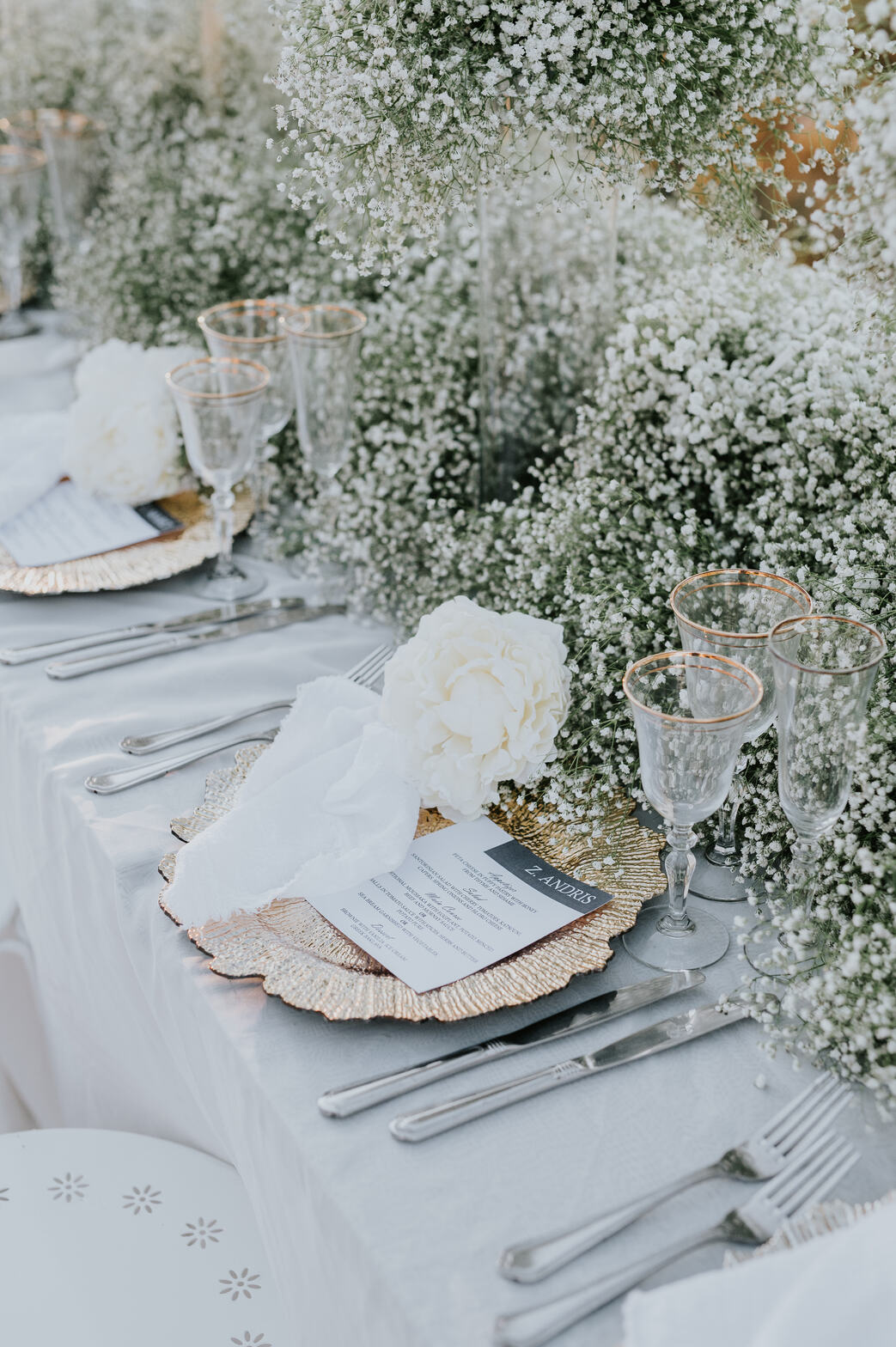 Santorini wedding décor and rentals