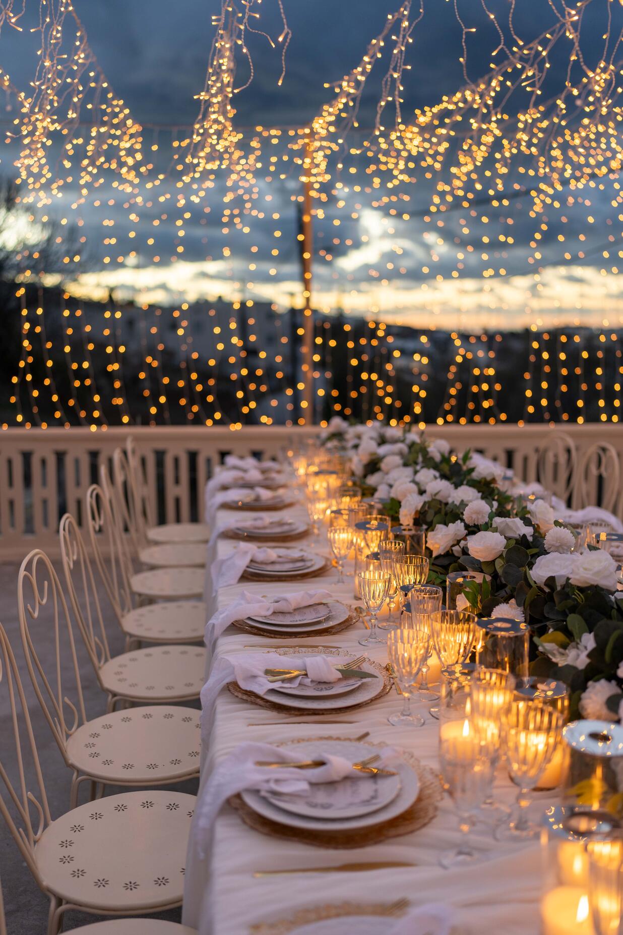 Santorini wedding décor and rentals