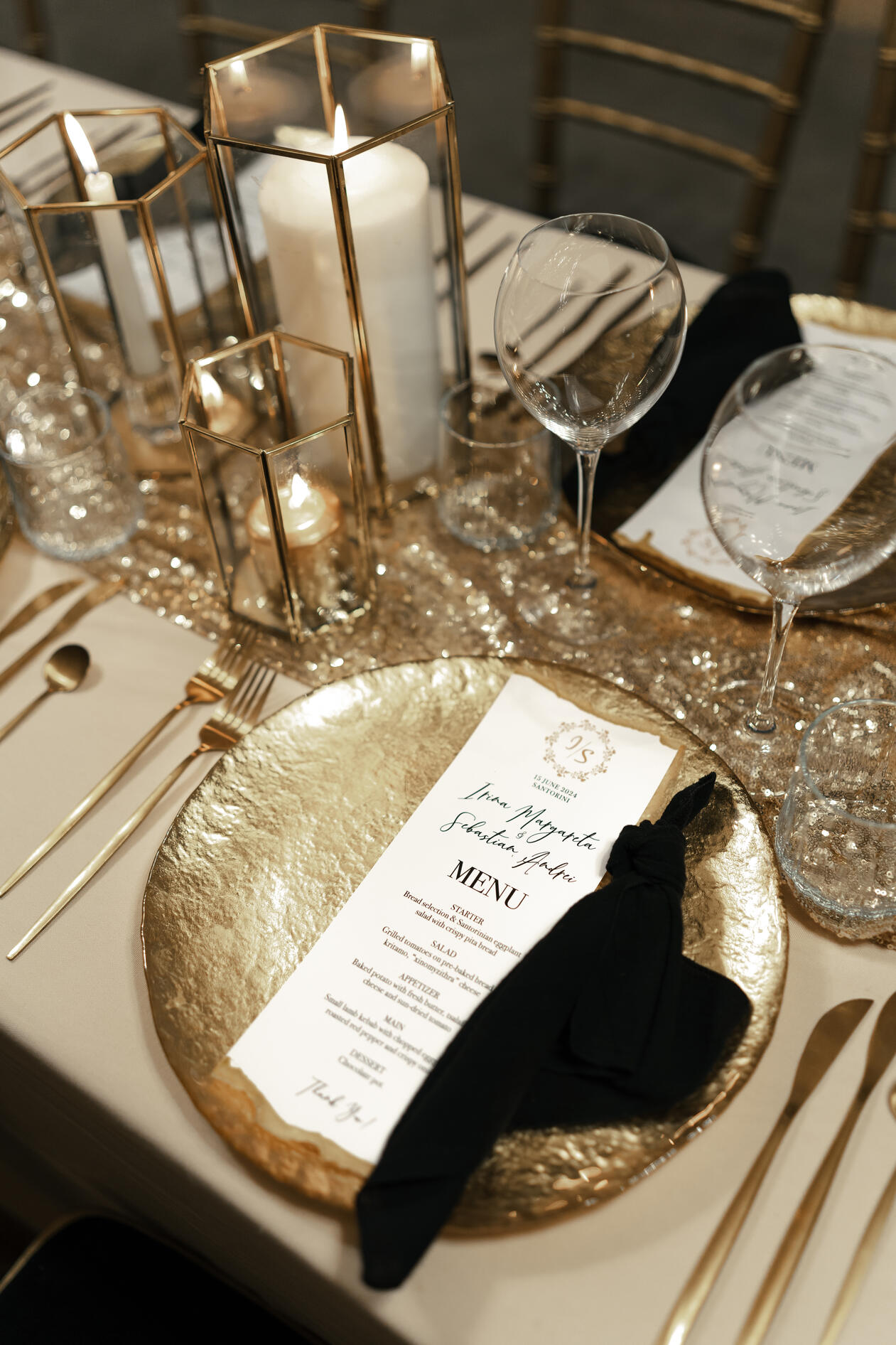 Santorini wedding décor and rentals