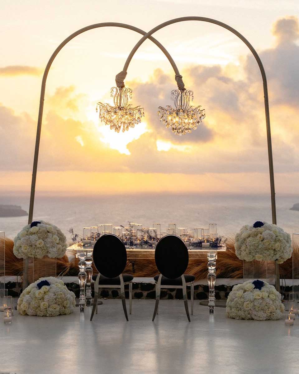 Wedding décor and rentals by Santorini Wedding Wonderland