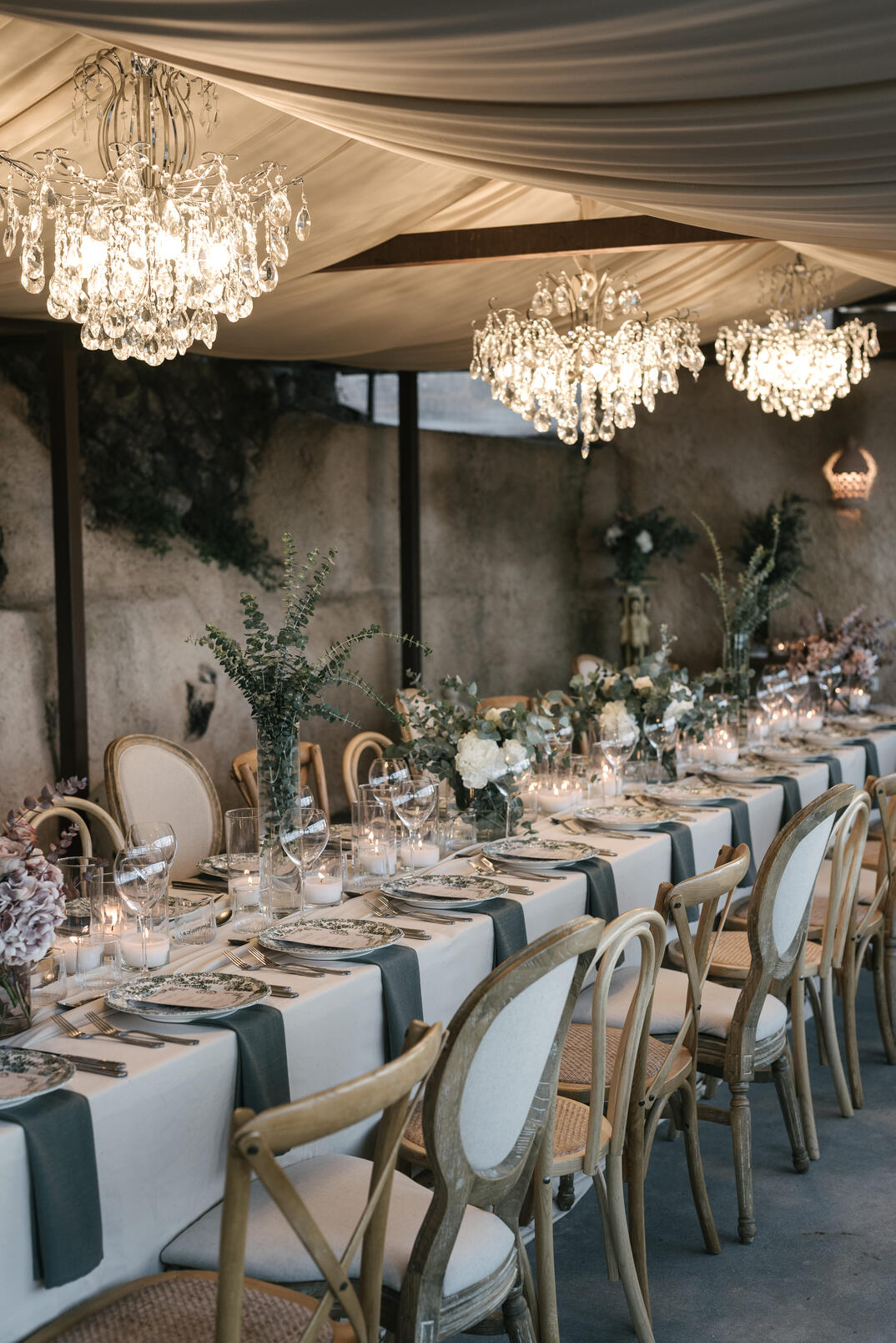 Santorini wedding décor and rentals