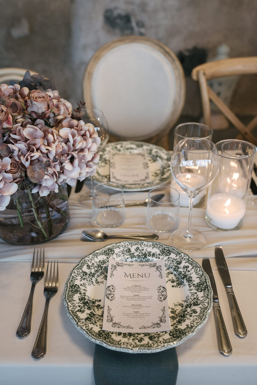 Santorini wedding décor and rentals