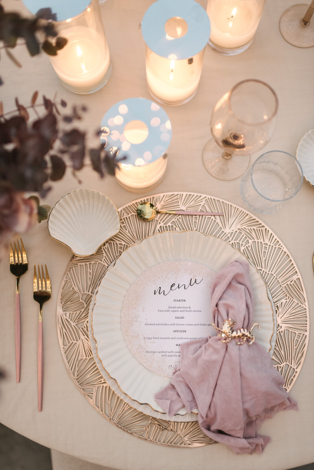 Santorini wedding décor and rentals