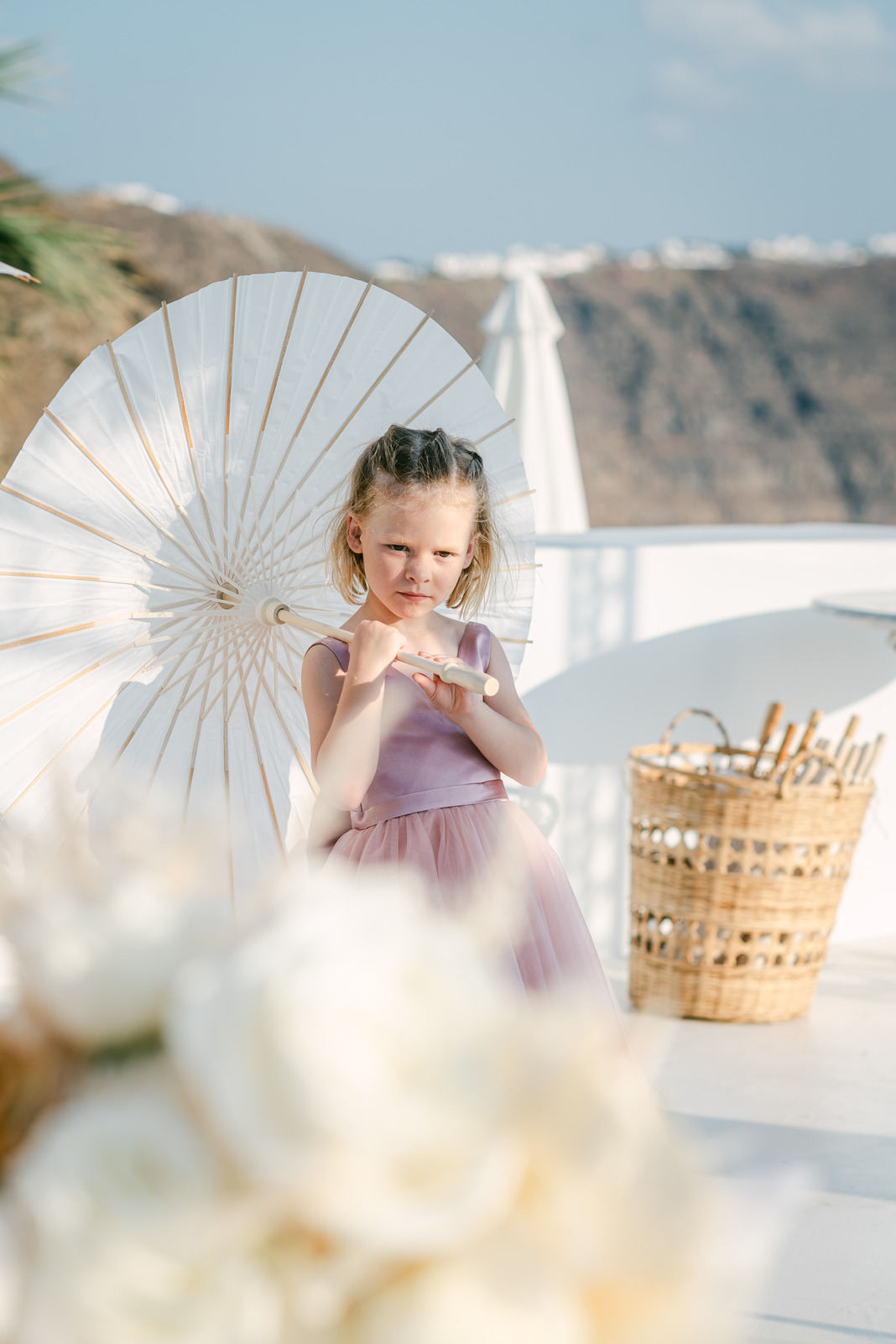 Santorini wedding décor and rentals