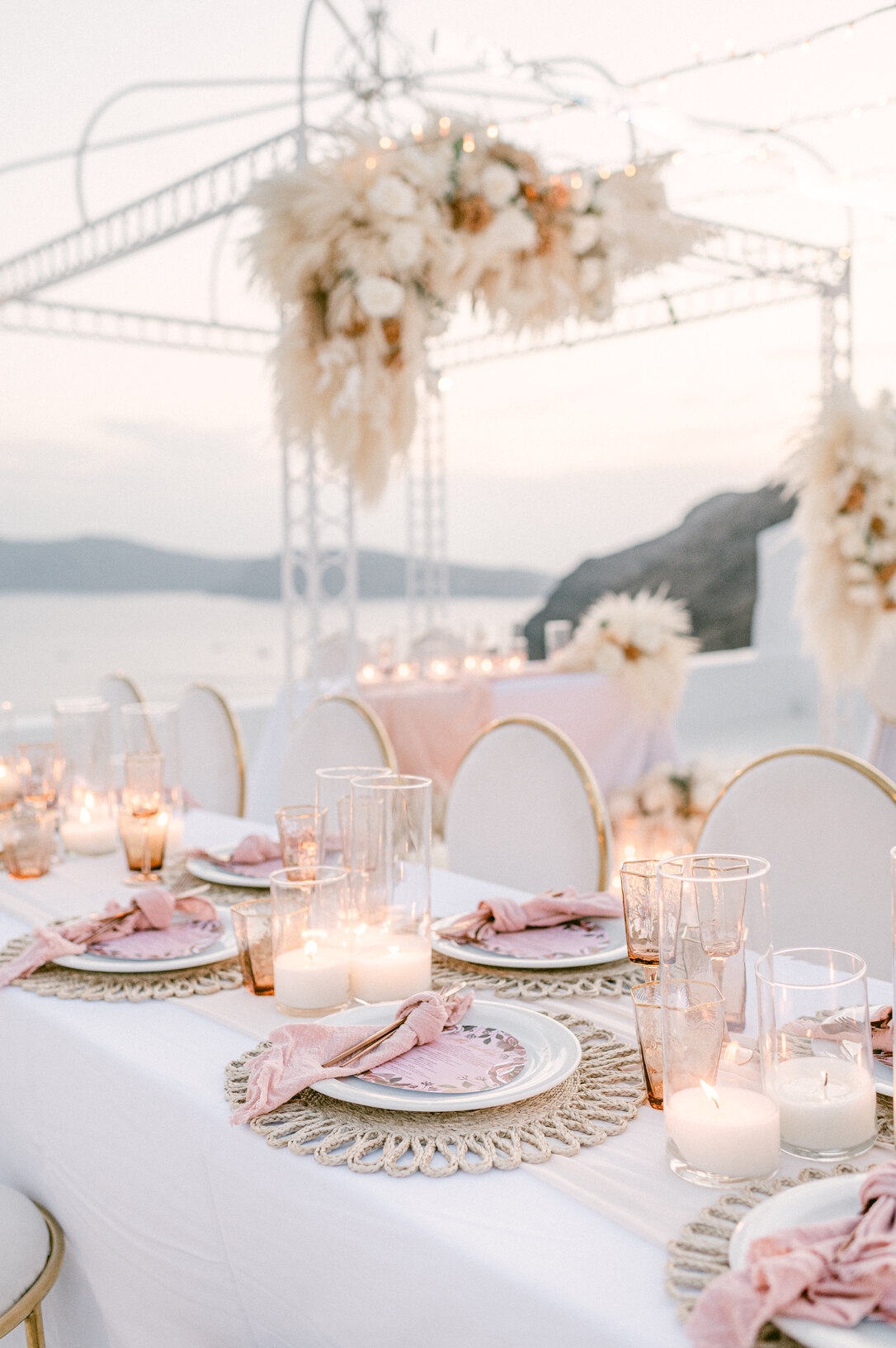 Santorini wedding décor and rentals